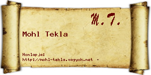 Mohl Tekla névjegykártya